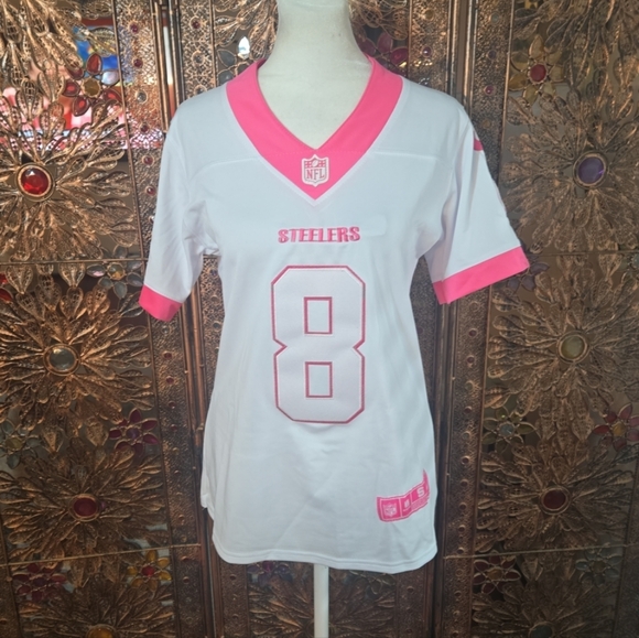 Nike NFL Womens Pittsburg Steelers Breast Cancer Awareness Jersey White Pink S - Picture 1 of 9
